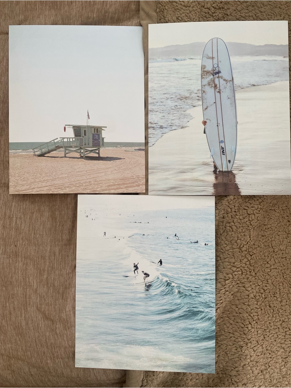 Beach Themed Art Print Set of 3 Coastal Surf Decor 8x10 New